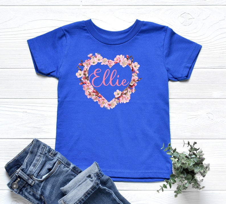 Gift For Girl Girls Clothes Kids T Shirt Personalized Gift For Kids Floral Print Kids Clothes