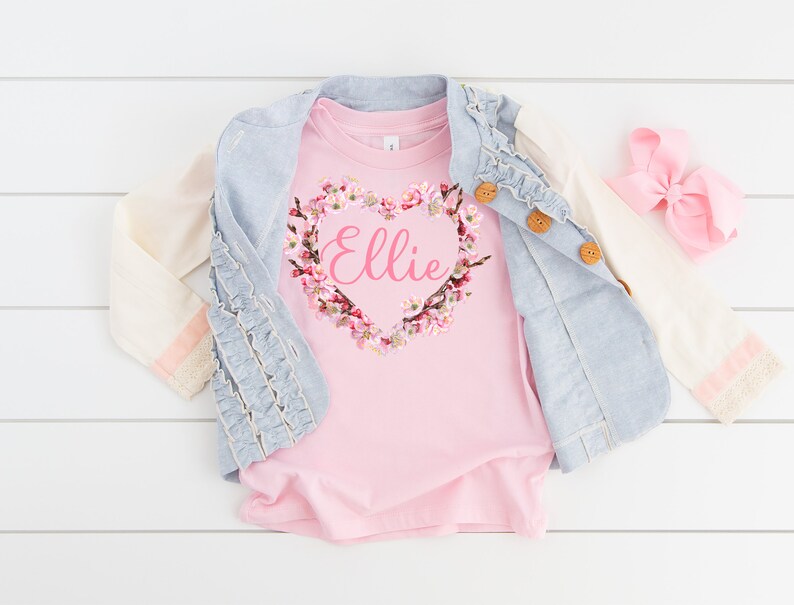 Gift For Girl Girls Clothes Kids T Shirt Personalized Gift For Kids Floral Print Kids Clothes