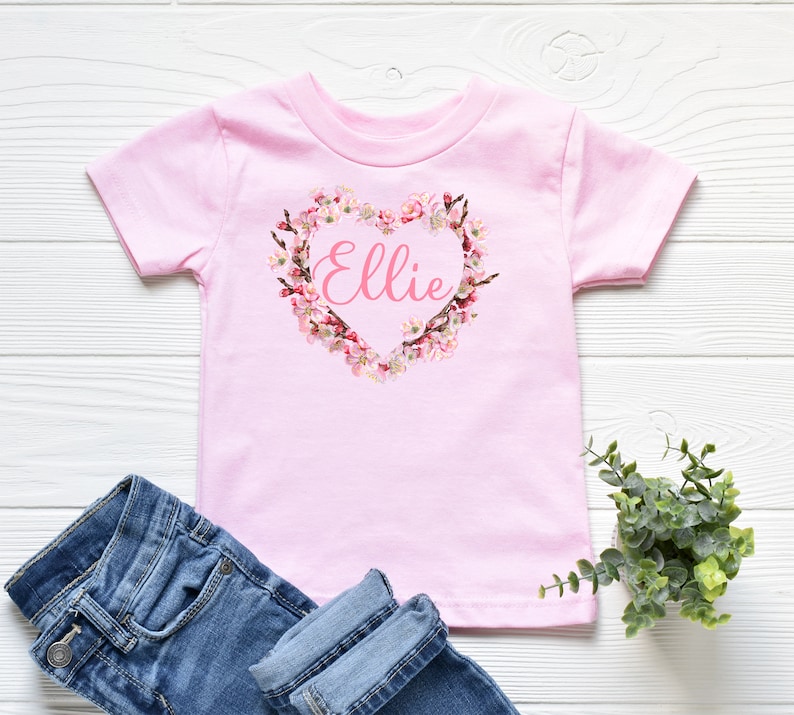 Gift For Girl Girls Clothes Kids T Shirt Personalized Gift For Kids Floral Print Kids Clothes