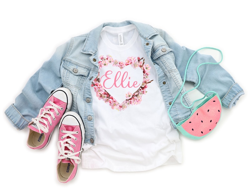 Gift For Girl Girls Clothes Kids T Shirt Personalized Gift For Kids Floral Print Kids Clothes