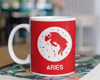 Aries Mug Aries Coffee Cup Aries Constellation Coffee Mug Zodiac Gift For Aries Zodiac Constellation Gifts