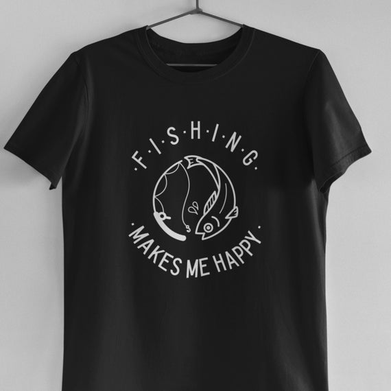 Funny Fishing Shirt for Men, Fishing Makes Me Happy, Gifts for