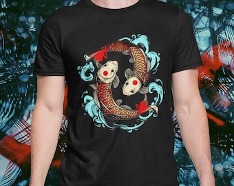 Koi Fish TShirt, Yin Yang Koi Fish Shirt, Japanese Koi Carp Yin & Yang Tee For Fans of Fish and Japanese Culture