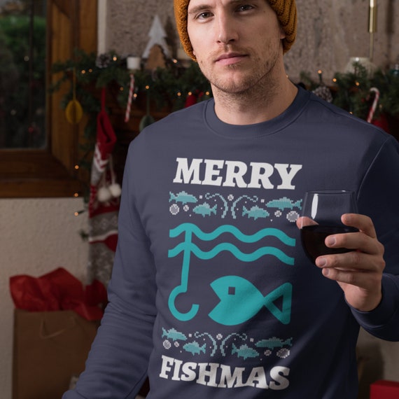 Merry Fishmas Ugly Christmas Sweatshirt, Funny Fishing Gift for Men, Unique  Christmas Sweater for Women -  Canada