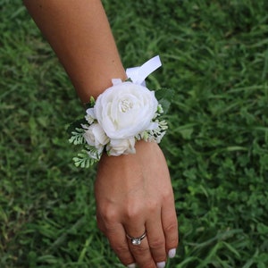Wedding corsage for wrist bridesmaid ivoy flower girl wand boho arrangement first communion