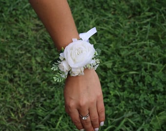 Wedding corsage for wrist bridesmaid ivoy flower girl wand boho arrangement first communion