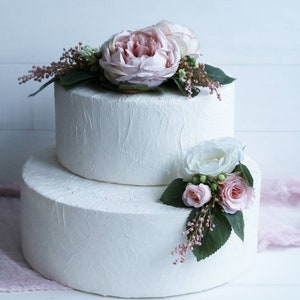 Floral cake topper wedding cake flower floral topper boho cake topper blush cake topper rustic cake topper rose cake topper anniversary cake