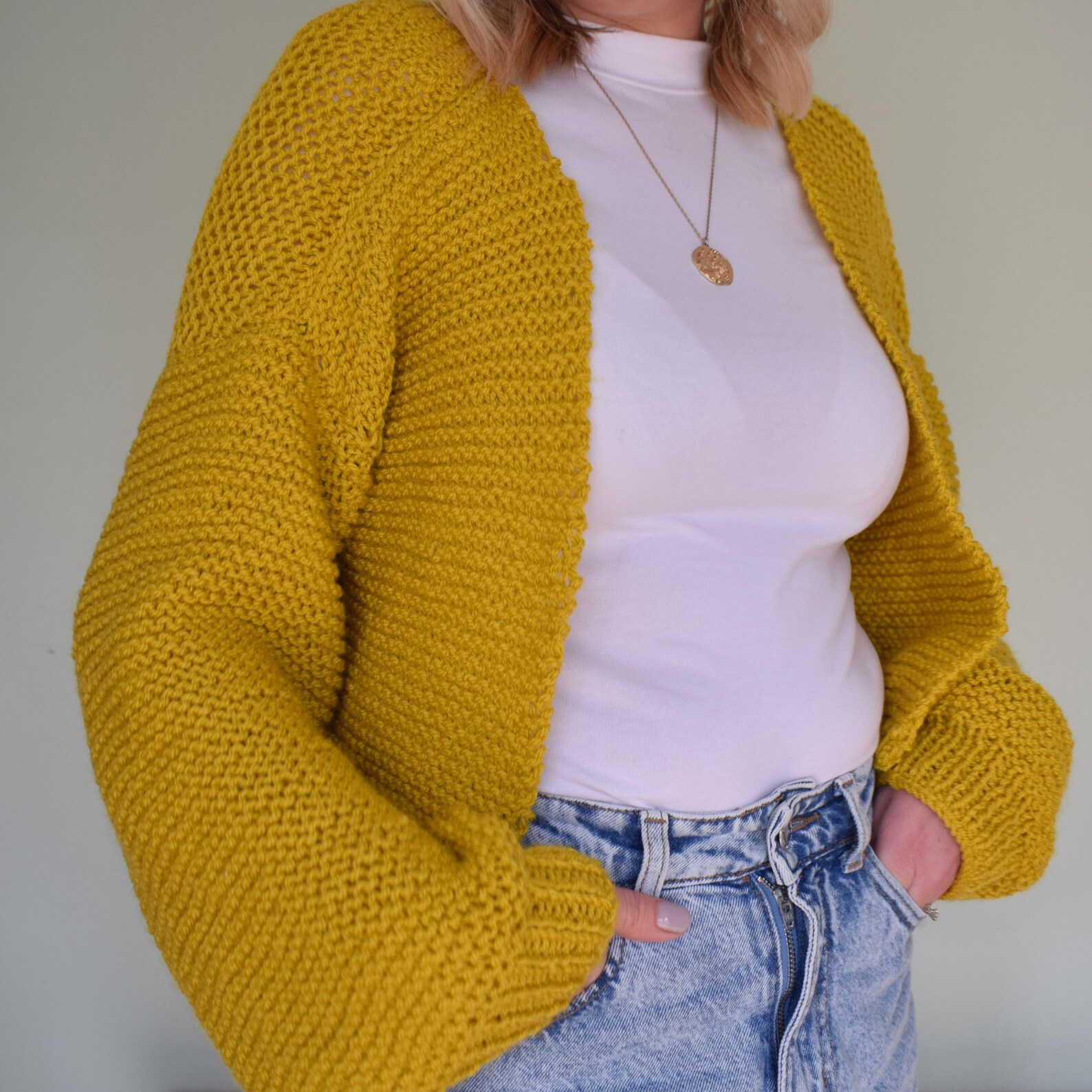 Knitting Pattern Relaxed Cardigan Bubble Sleeve Cardigan Etsy UK