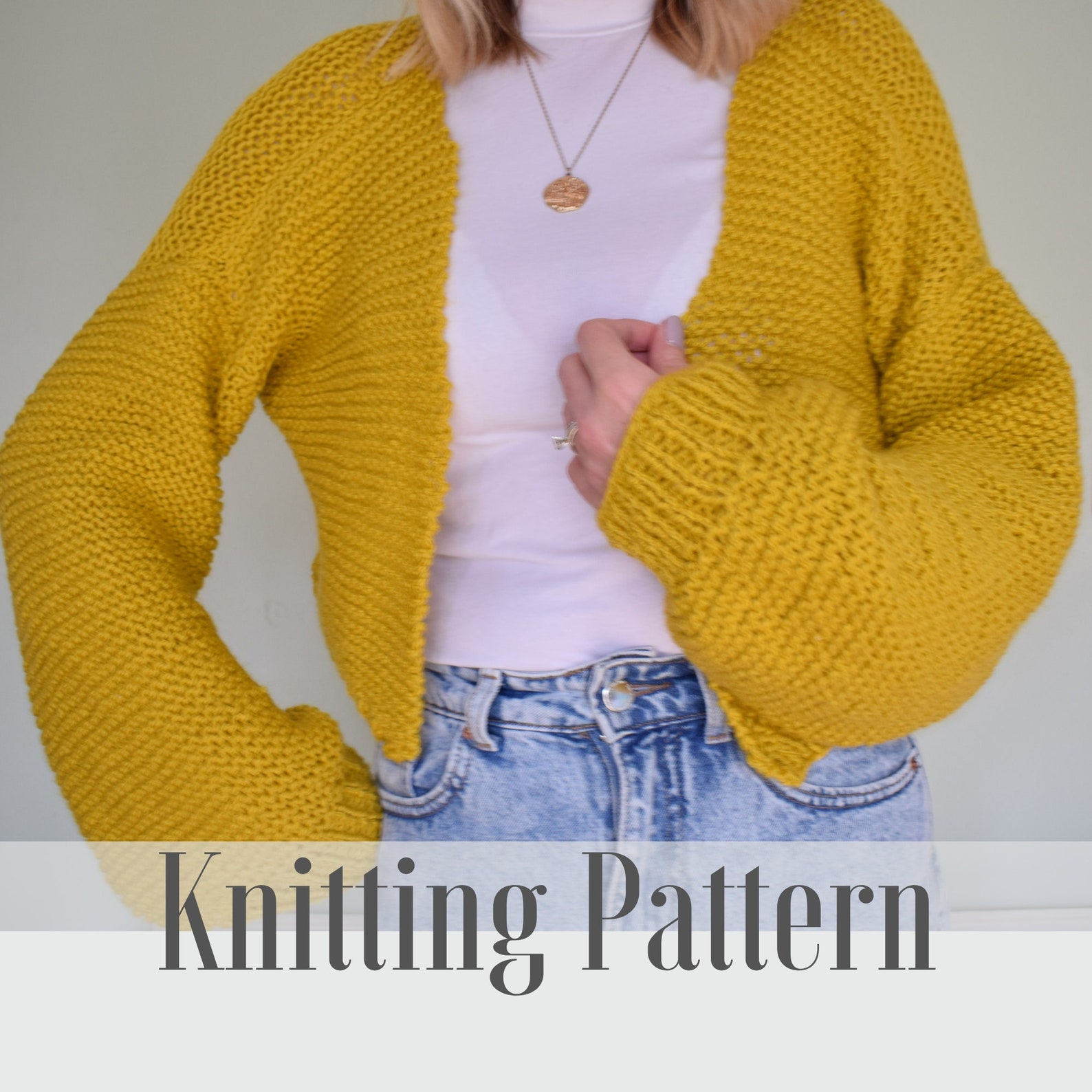 Knitting Pattern Relaxed Cardigan Bubble Sleeve Cardigan Etsy UK