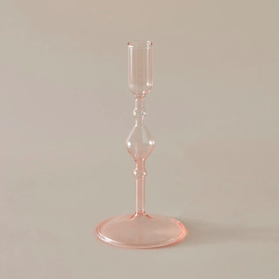 Candle Holder Art Deco Blown Glass Candle Stick Holder for Wedding