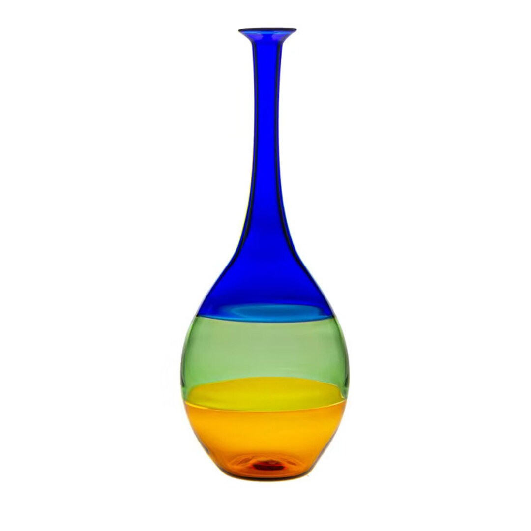 Multicolored Blown Glass Vase Flower Vase Personalized Vase Large Tall Vase Handmade Vase