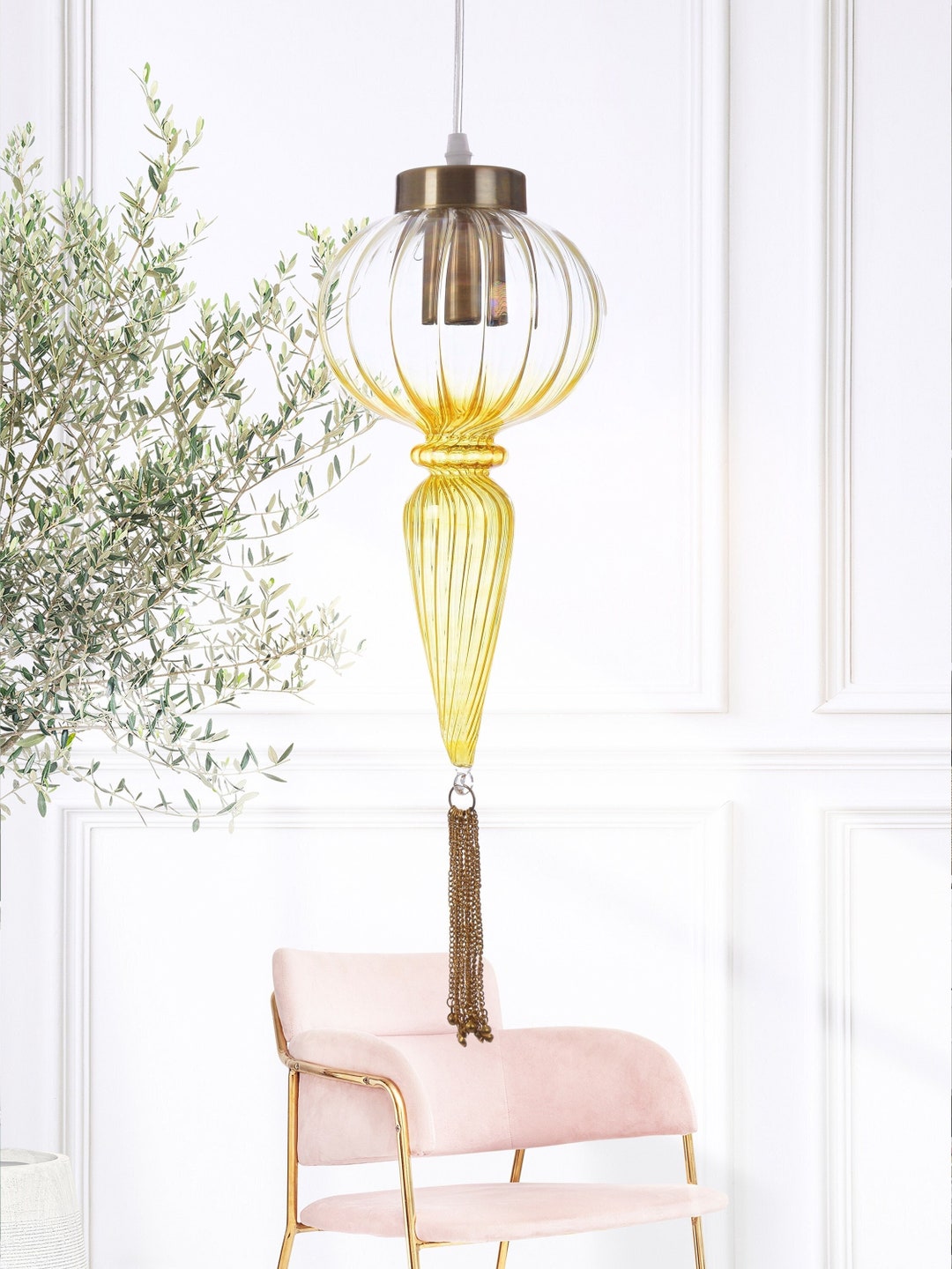 Glass Pendant Light Handmade Pendant Lights Hand Blown Etsy