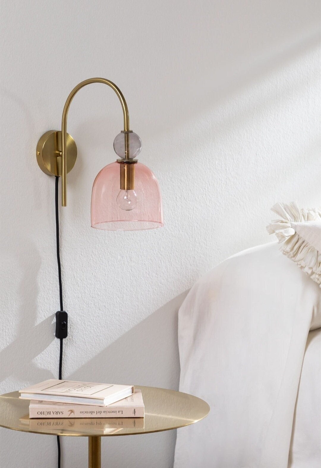 Handmade Light Fixture Plug in Wall Sconce Blown Glass Ceiling Light ...