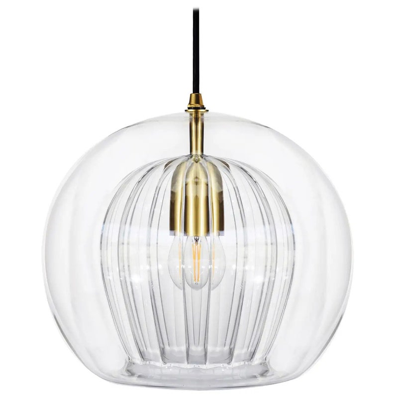 Blown Glass Pendant Light Handmade Hanging Lamp Custom Pendant Etsy