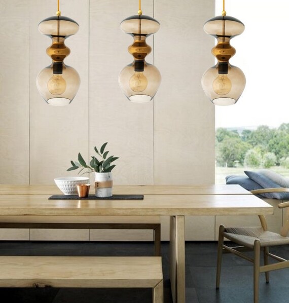 Modern Custom Glass Pendant Light Lighting Fixture Adjustable