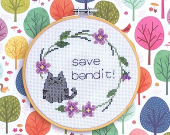 Cross Stitch Pattern - Save Bandit!