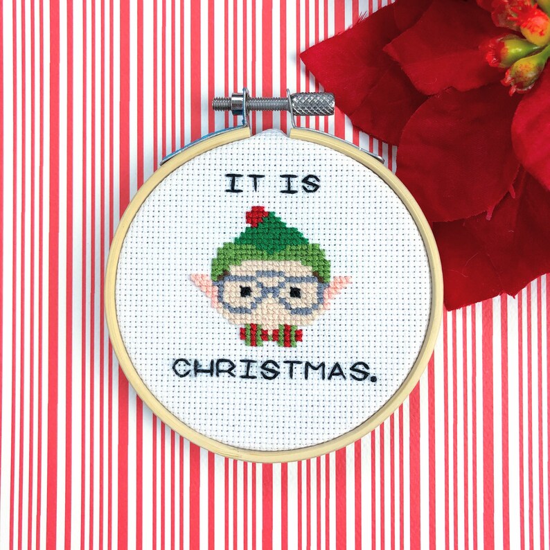 Cross Stitch Pattern Elf Dwight Ornament image 1