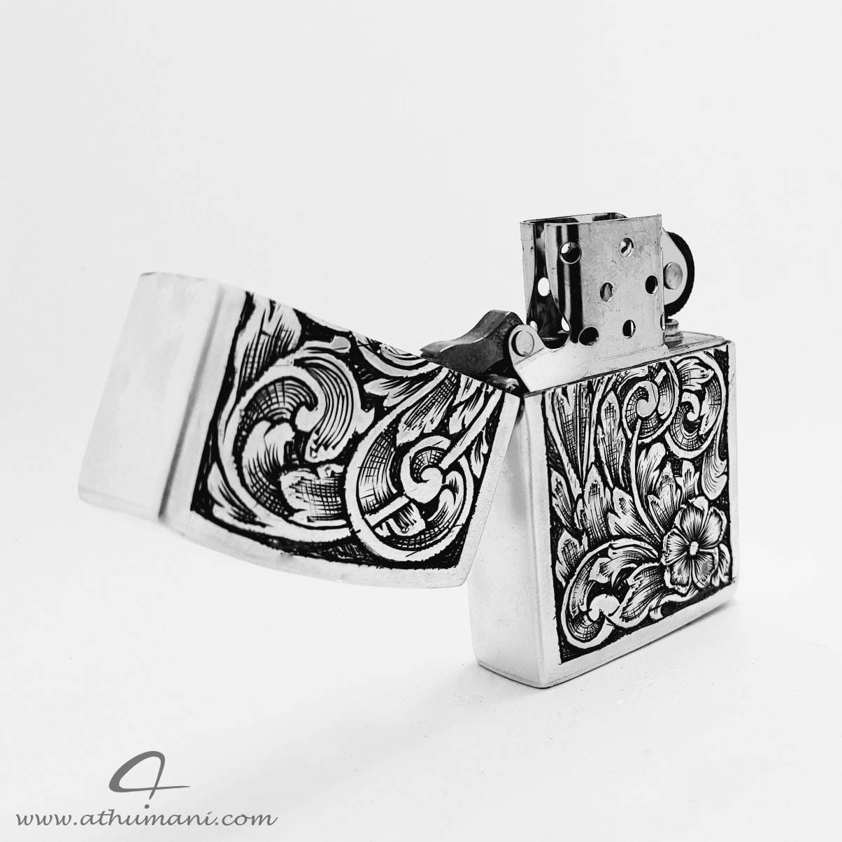 Copper and Sterling Silver Lovely Woman Lighter Case