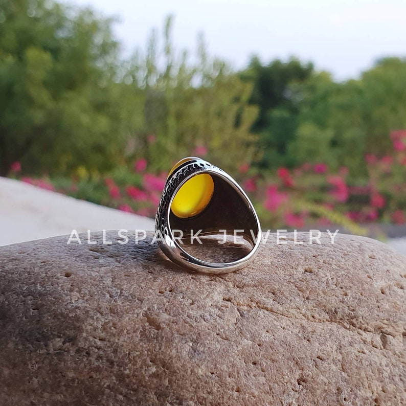 Excellent Quality gem statement ring Mango Chalcedony Ring Sterling Silver