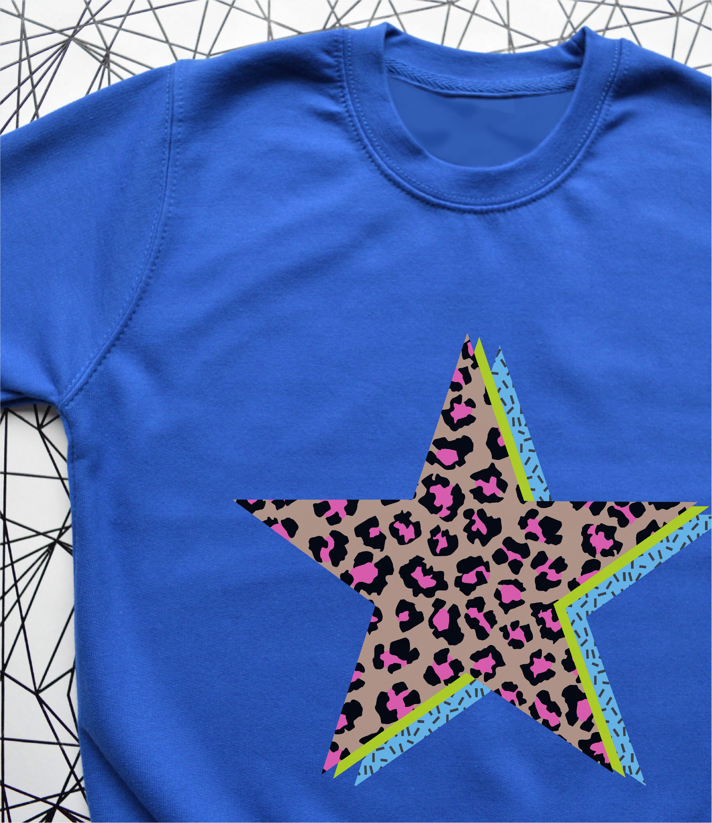 Womens Animal print star sweatshirt/Custom made ladies star Etsy