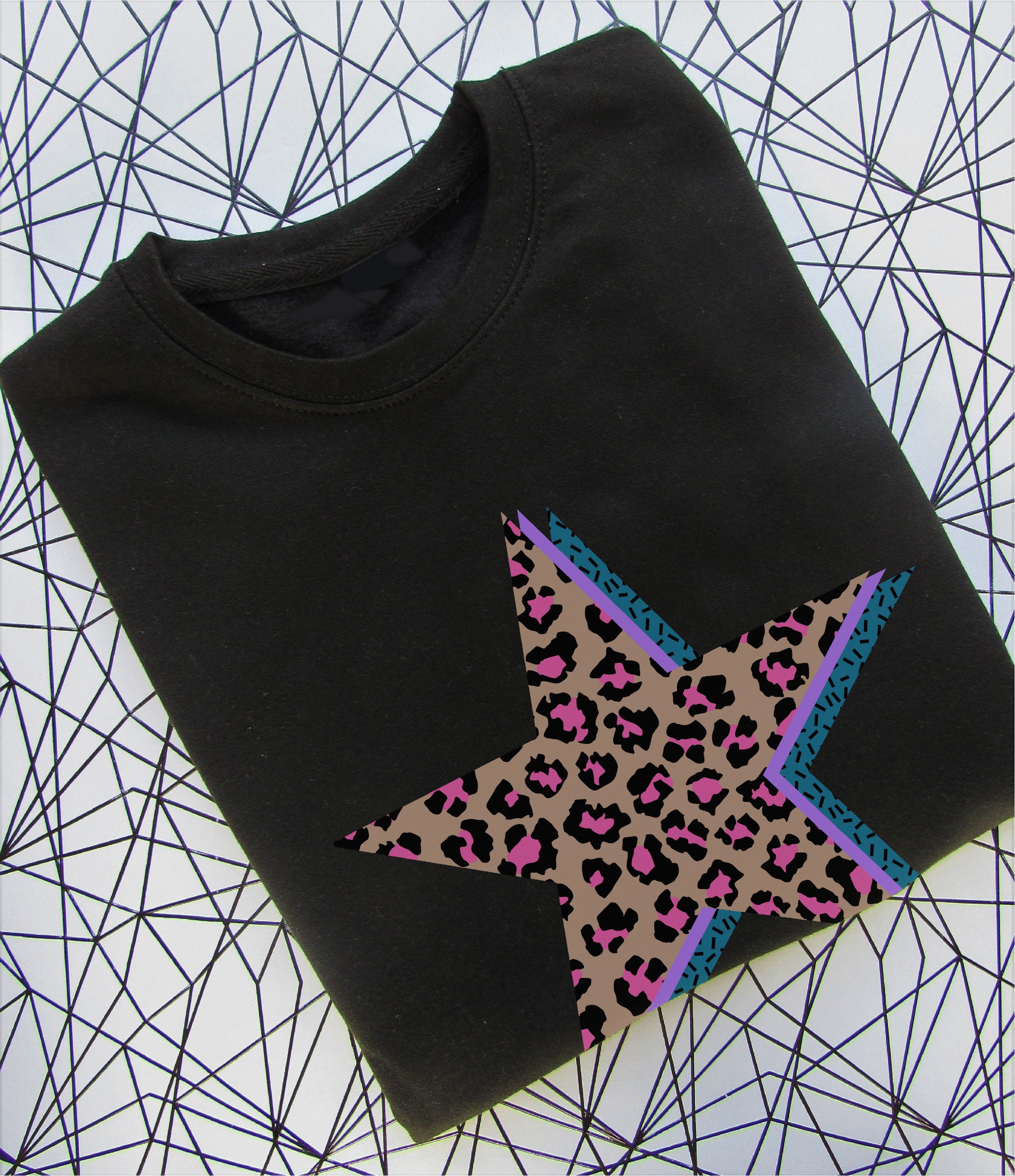 Womens Animal Print Star Sweatshirt/custom Made Ladies Star Etsy