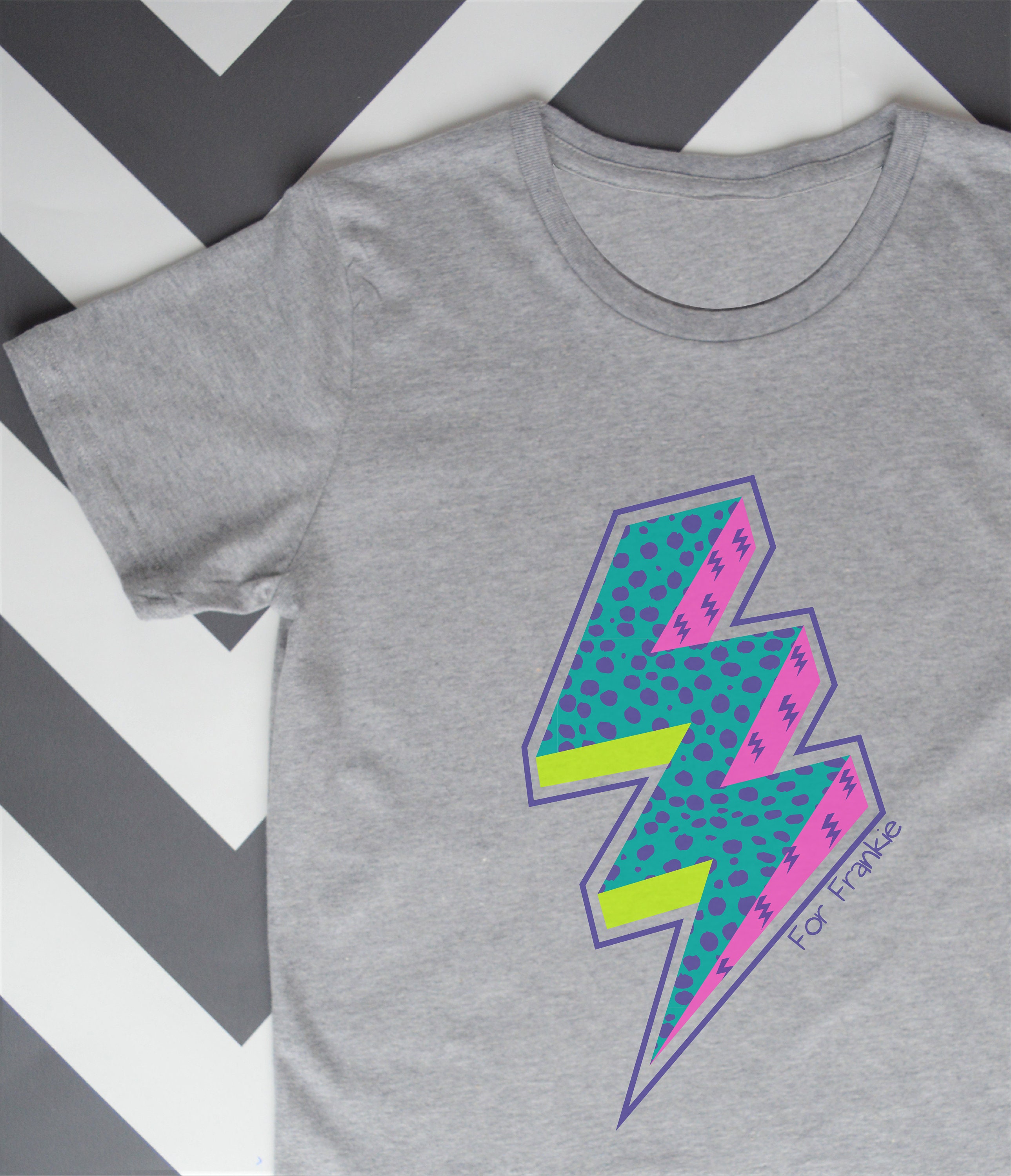 Kids personalised lightning bolt T shirt/Custom made graphic | Etsy