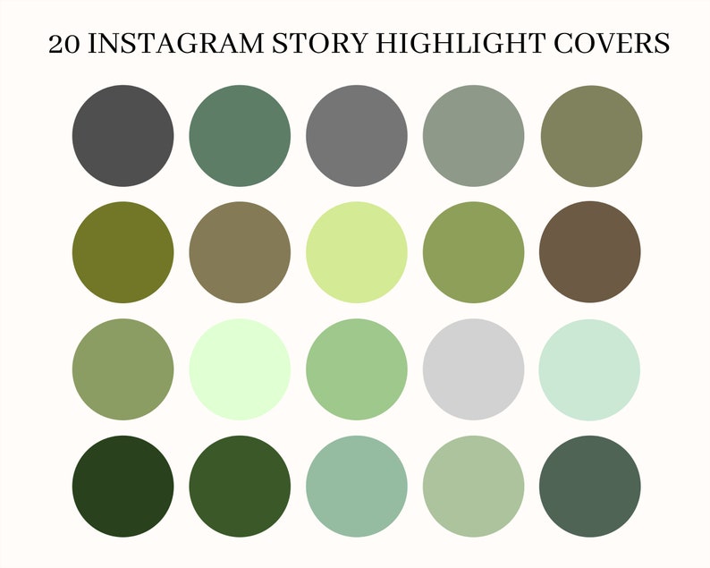 20 Green Tones Colour Blob Instagram Story Highlight Covers | Etsy