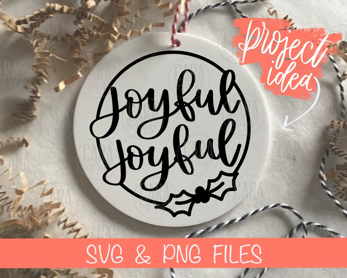 Download JOYFUL XMAS SVG Ornament Round 2021 Christmas Png Hand | Etsy