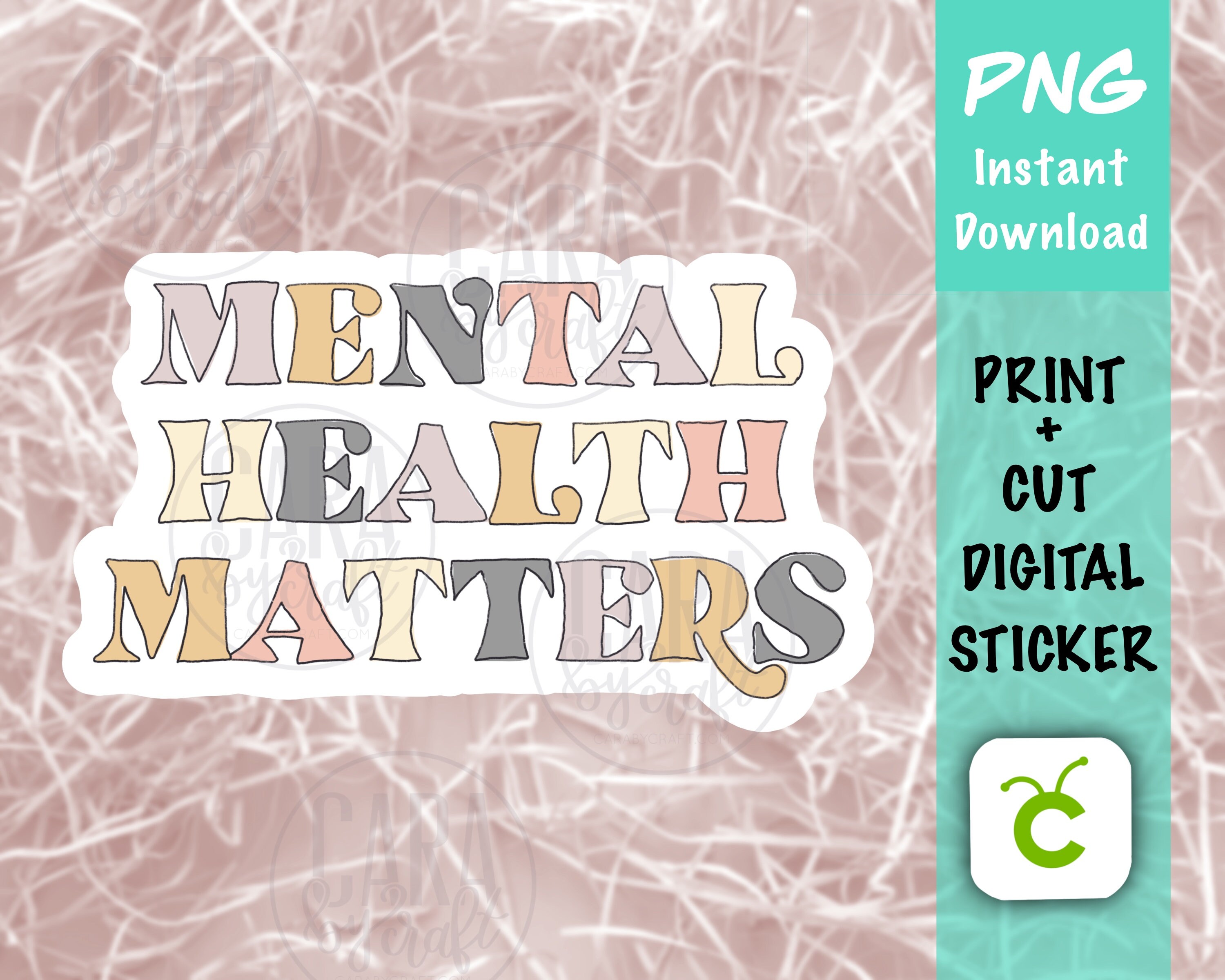 mental health matters png aesthetic digital stickers sticker etsy