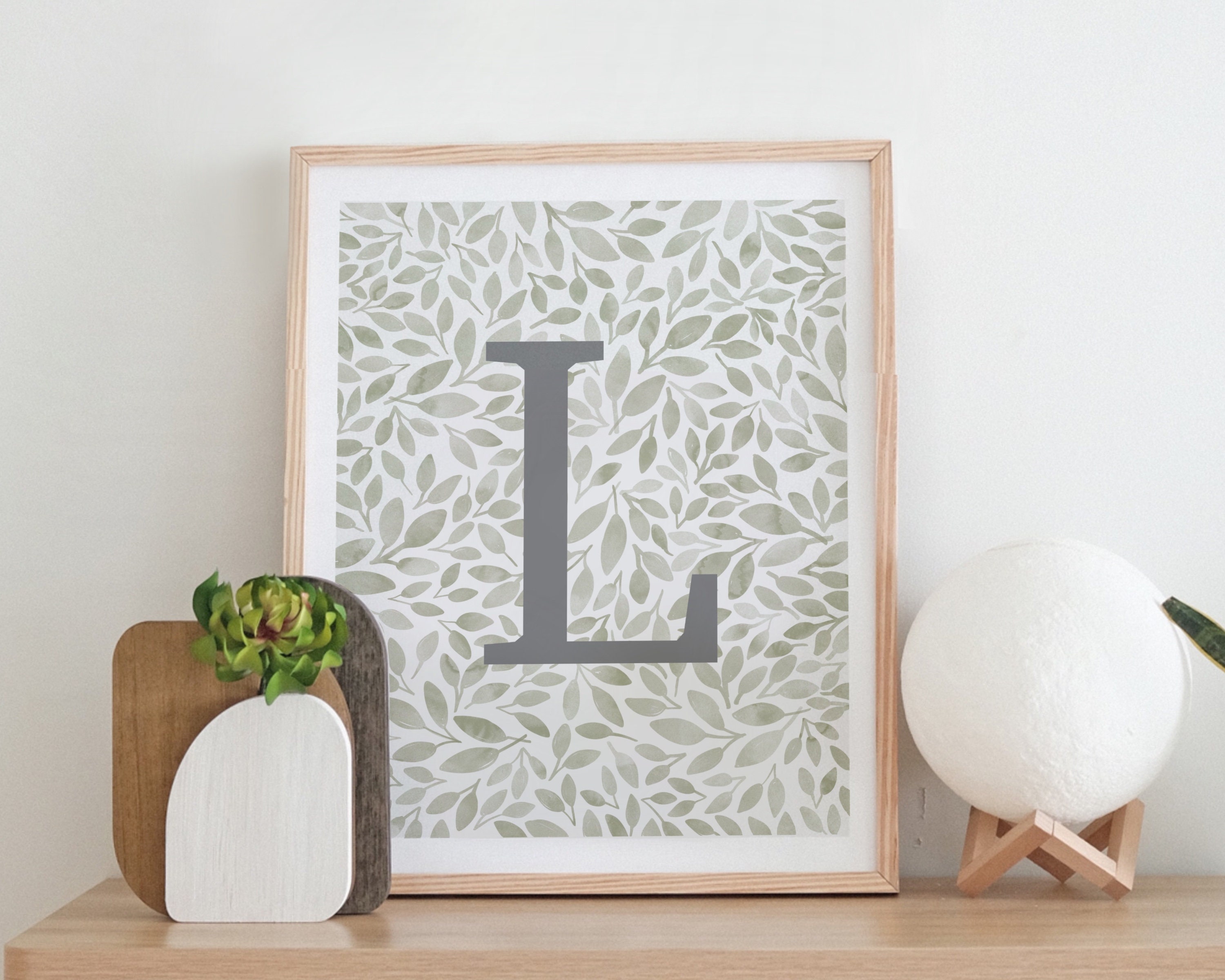 Printable Nursery Decor Letter L Wall Art Botanical Letters - Etsy