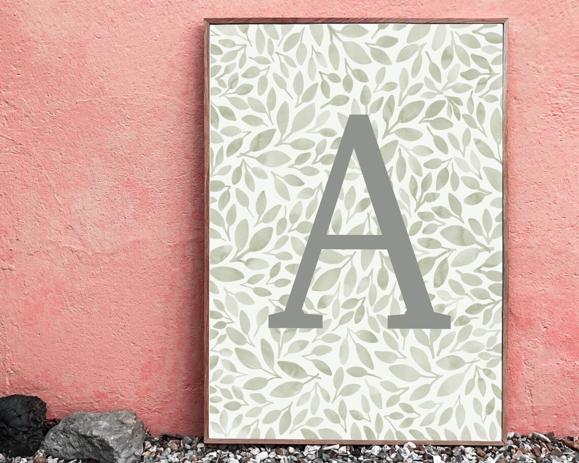 ALPHABET LETTER ART Letter A Wall Decor Digital Download Etsy
