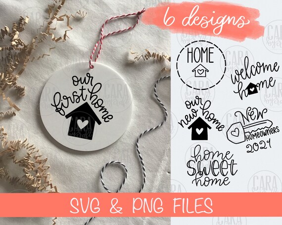 Download New Home Svg First Christmas Bundle Set Of 6 Xmas Ornament Etsy