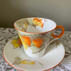 Shelley Orange Wisteria cup and saucer