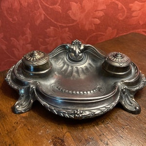 Beautiful french spelter inkwell. Lovely collectors item.