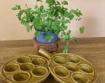 A pair of vintage French snail escargot bowls