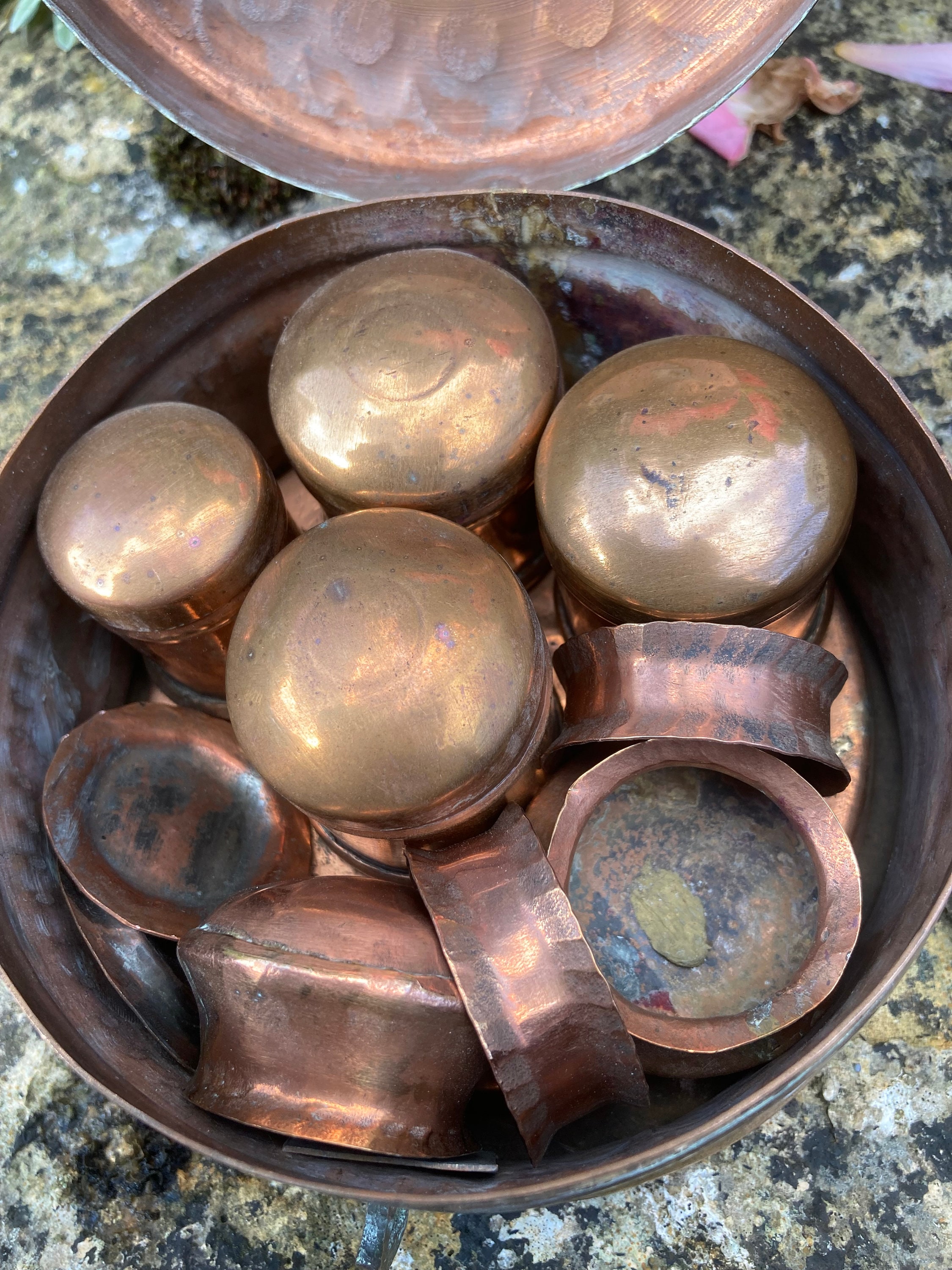 Vintage Indian Brass and Copper Spice Box Etsy UK