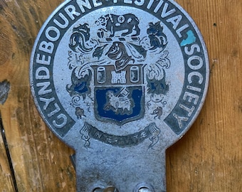 Glyndebourne Opera enamel parking badge, rare due to misspelling! Read on!