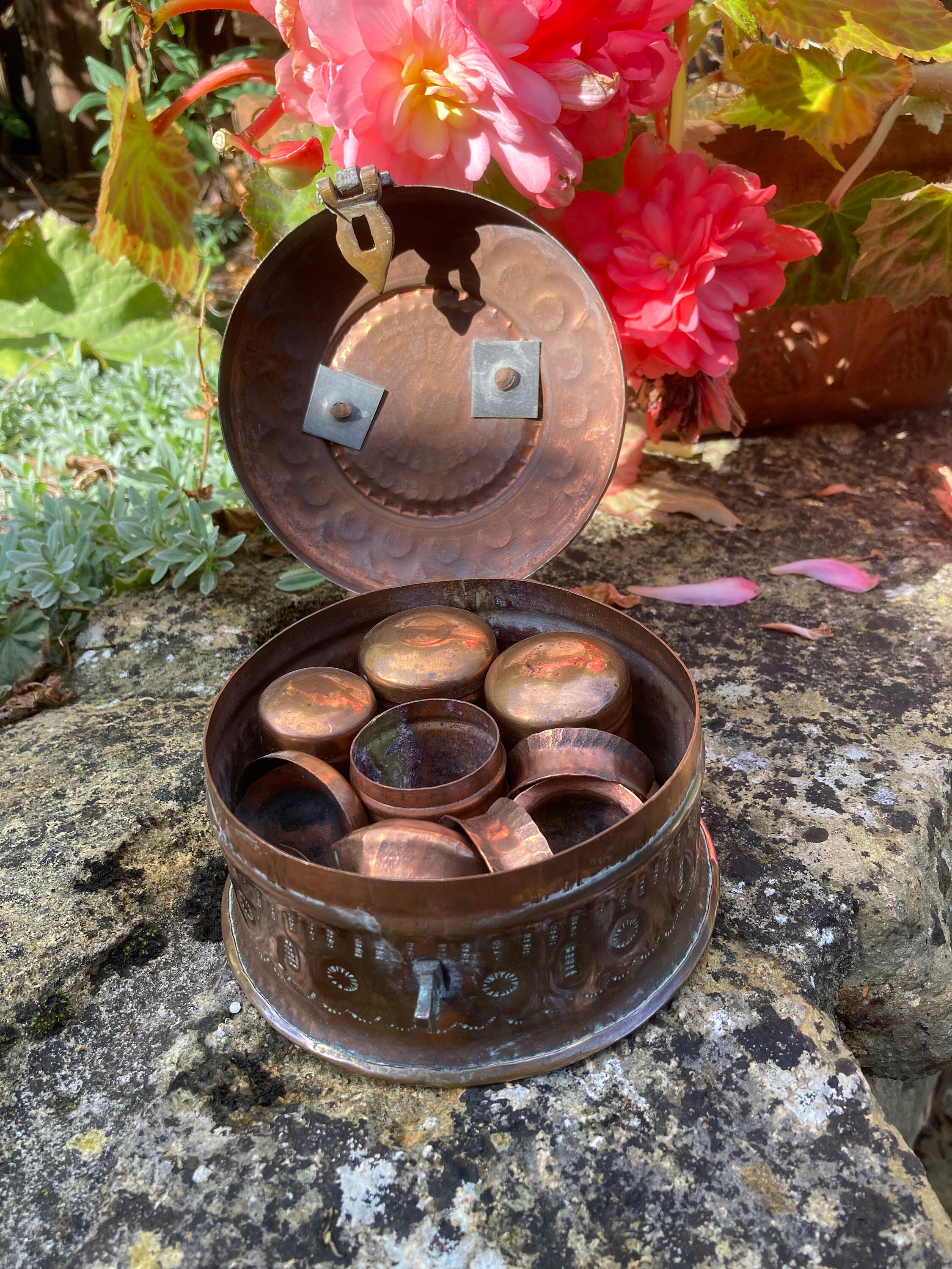 Vintage Indian Brass and Copper Spice Box Etsy UK