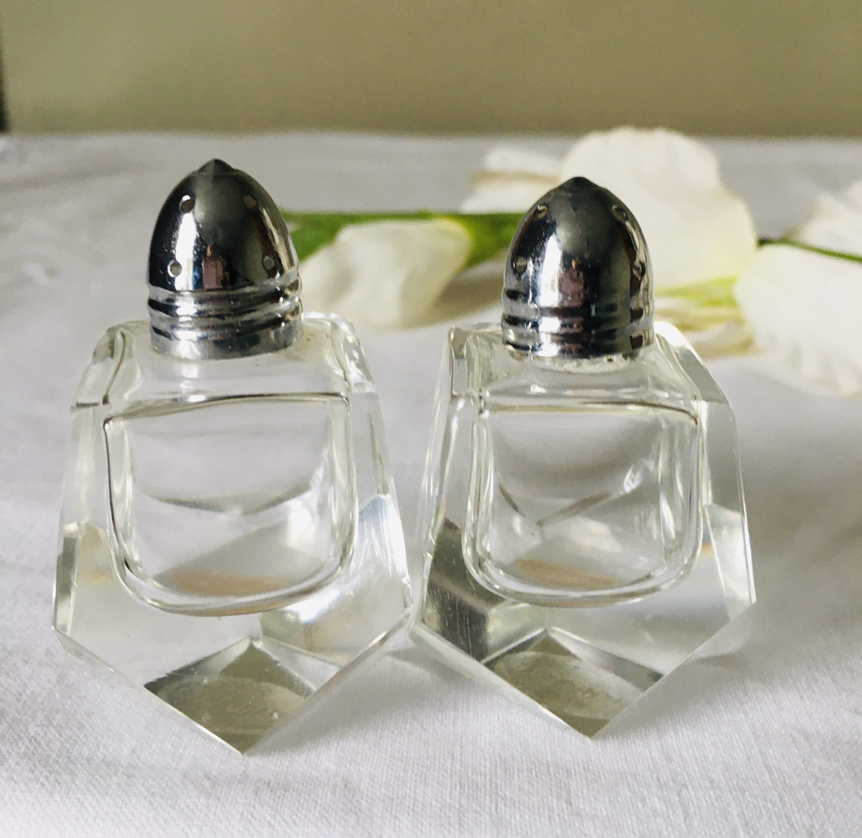 Cut Glass Salt Pot, and Pepper Pot. Gift for Her. Collectors Items. Etsy