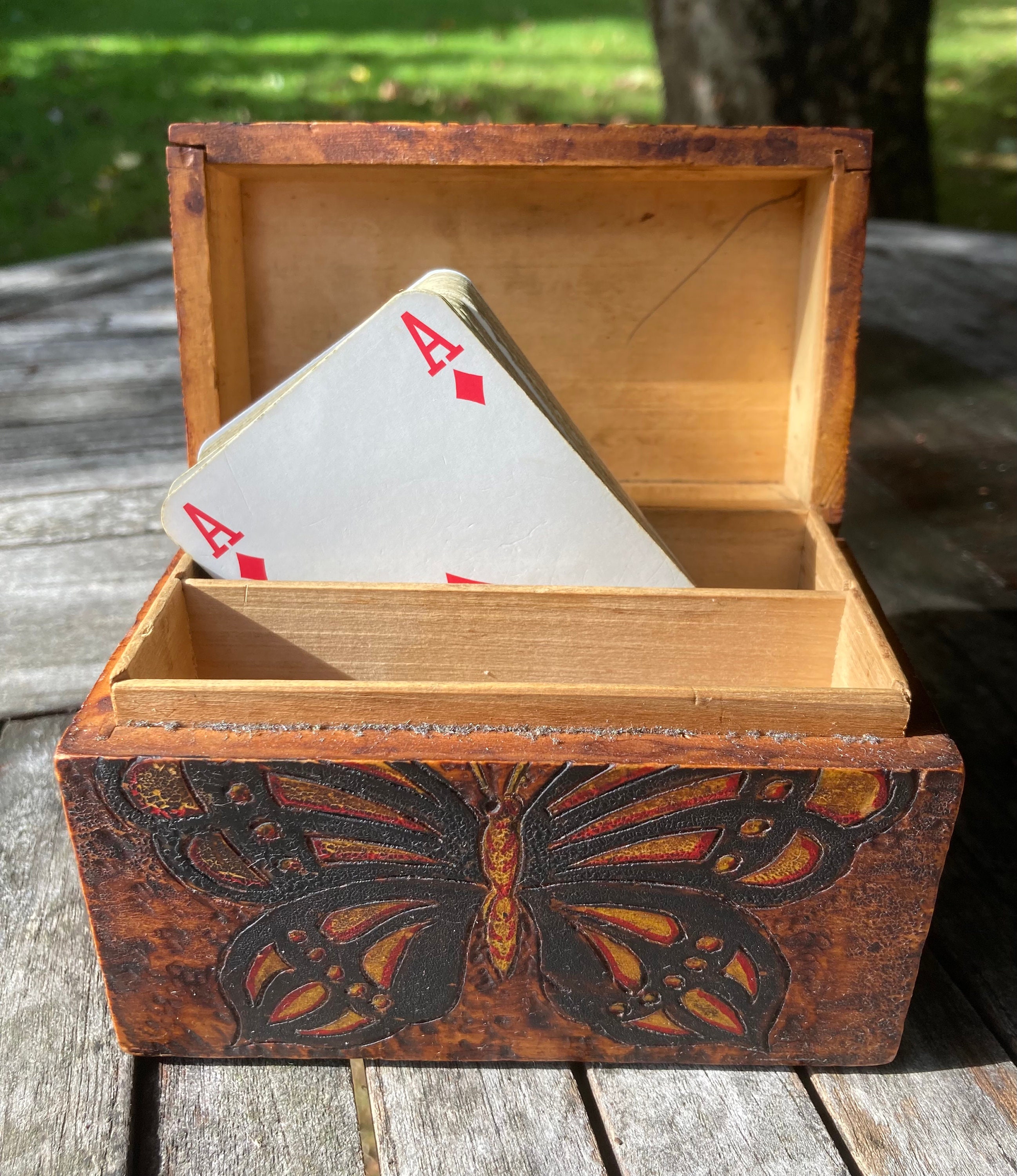 U.S.A ヴィンテージ 木箱 vintage wooden box Vintage Wooden Box Metal Lined Watertight Hinged Lid Rustic