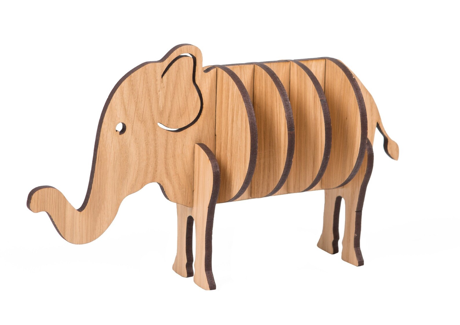 Elephant Coaster Set 3D Wooden Slot Together Gift Animal Etsy