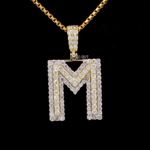 Letter Pendant M 10k Solid Gold Large A 