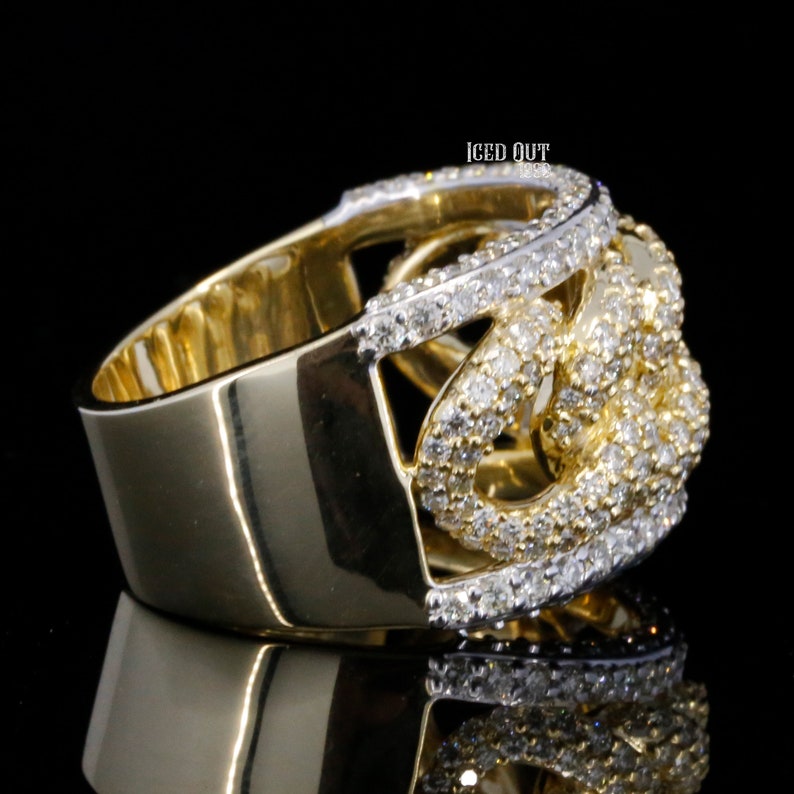 Moissanite Men Cuban Link Rings Men Iced Out Cuban Wedding Etsy