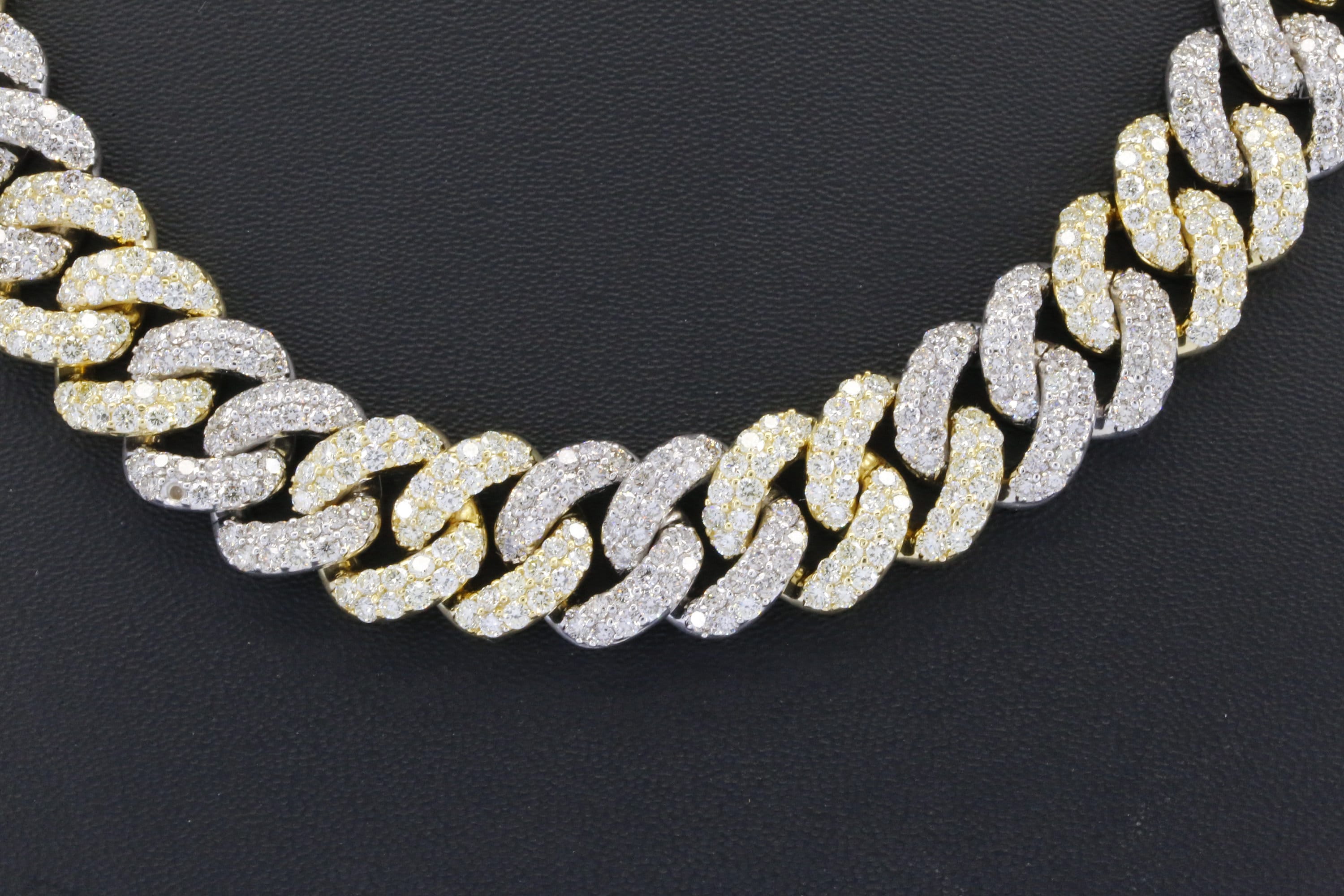 20 Diamond Cuban Link Chain in 925/10k / Cuban Choker / Etsy