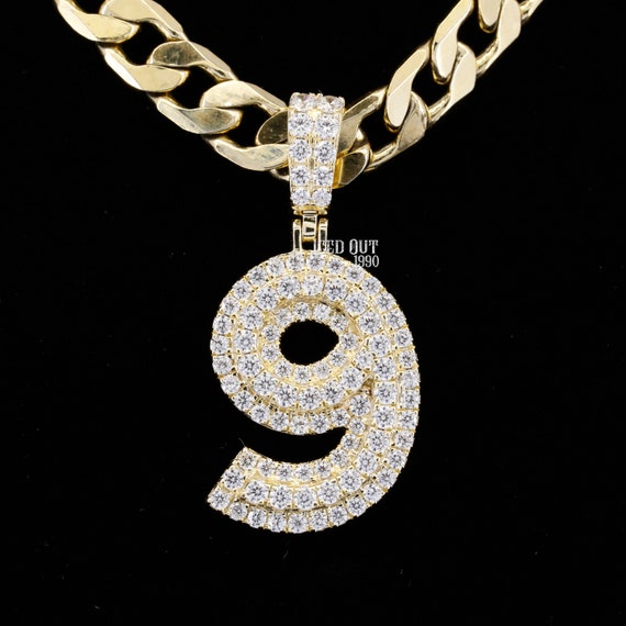 Moissanite Diamond 9 Letter Pendant 