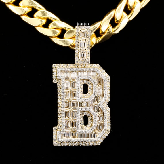 B Letter Pendant 10k Solid Gold Large A 