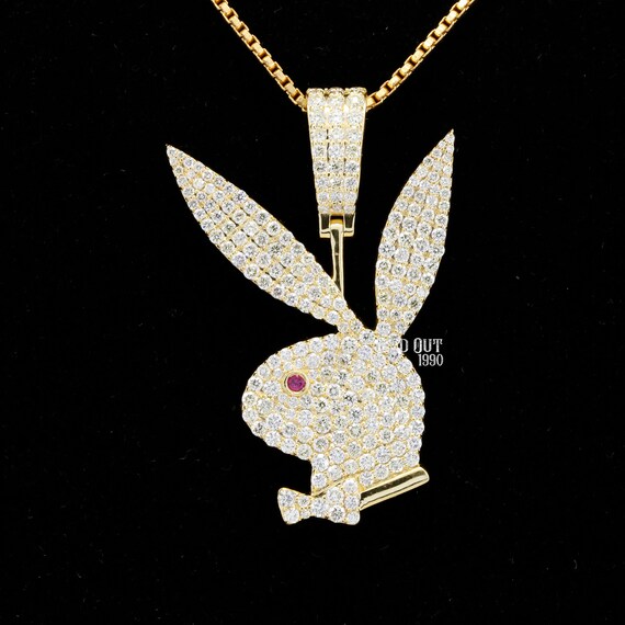Hip Hop Playboy Bunny Pendants Iced Out 