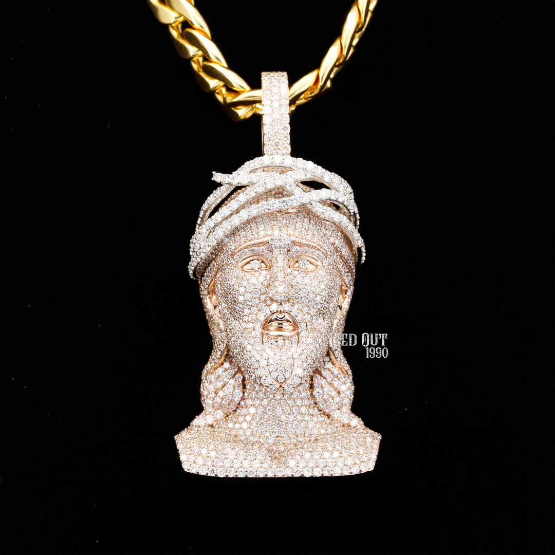 Fully Iced Out Jesus Pendant VVS Moissanite Diamond Pendant Religious