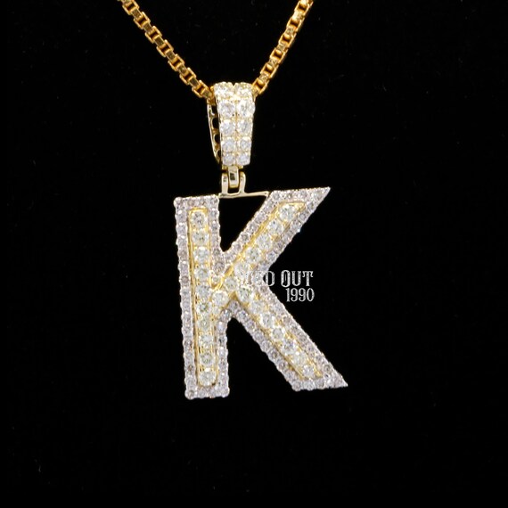 Letter Pendant K 10k Solid Gold Large A 