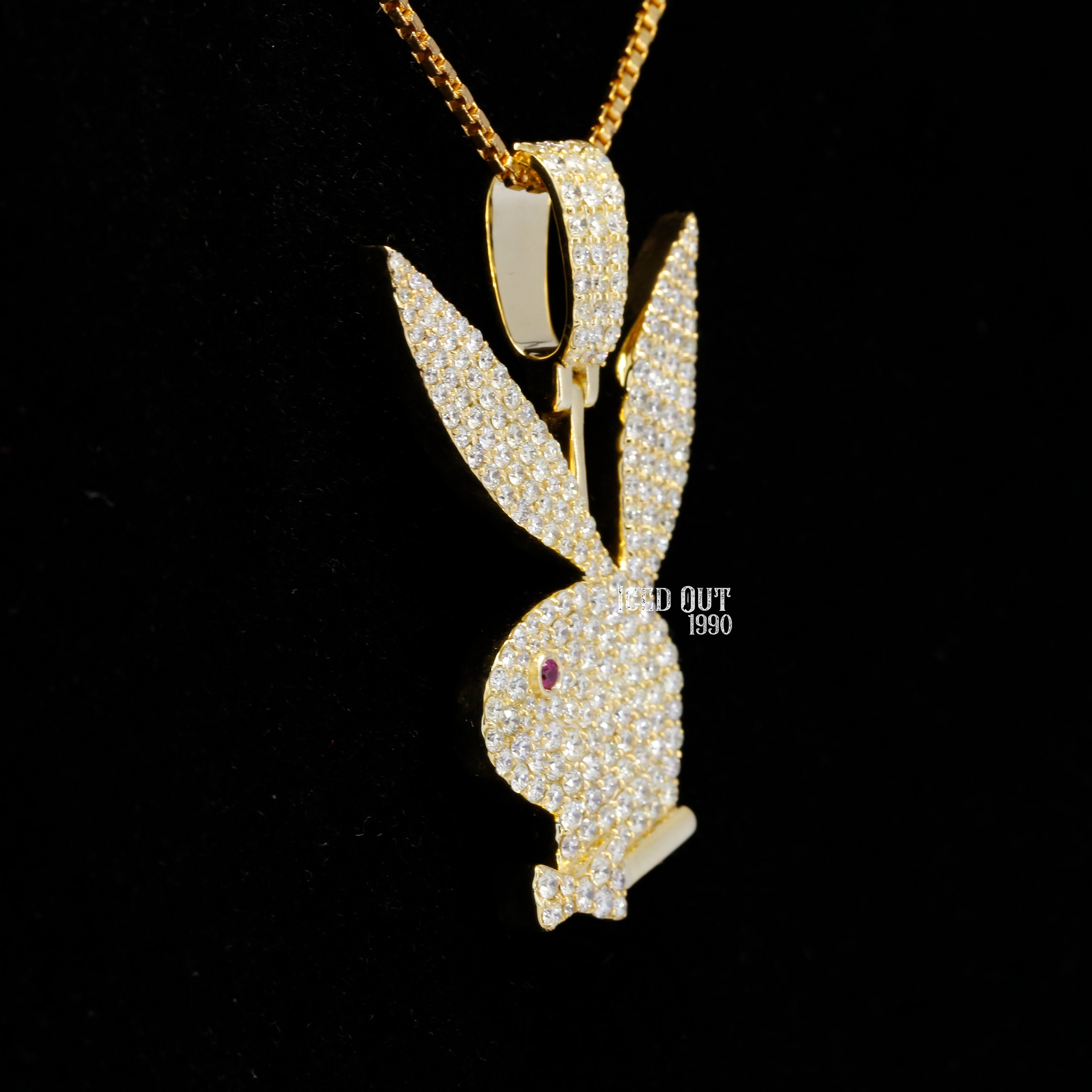 Hip Hop Playboy Bunny Pendants Iced Out 
